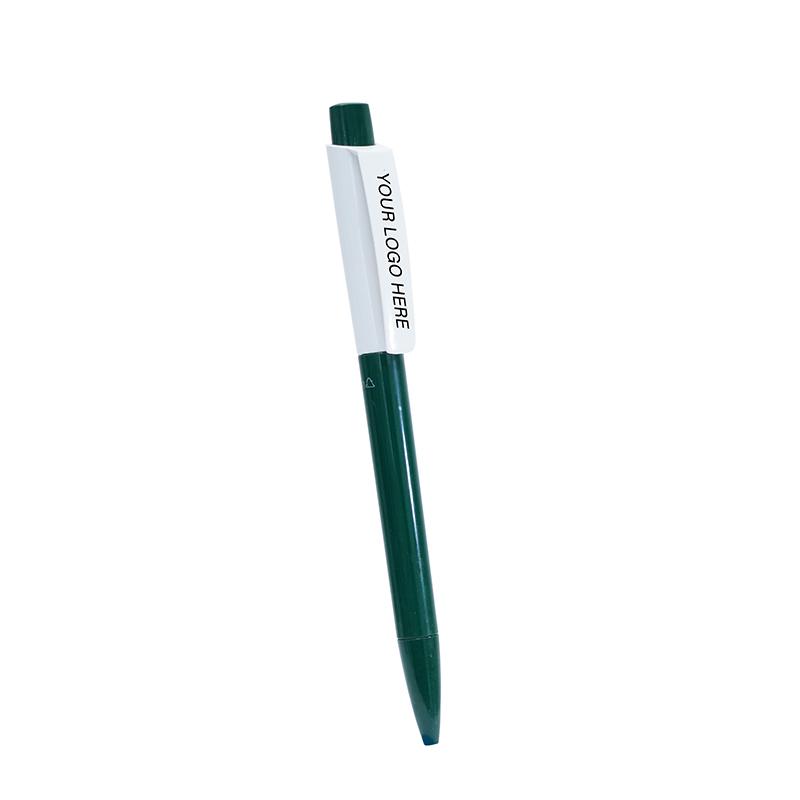 Green Color Retractable Ballpoint Pen With Barrel